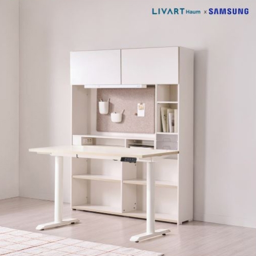 리바트 오브제 튜터 5단 모션 책상세트(삼성조명+도어)