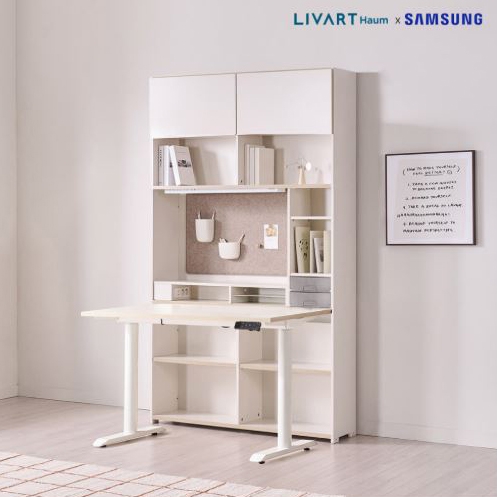 리바트 오브제 튜터 6단 모션 책상세트(삼성조명+도어)